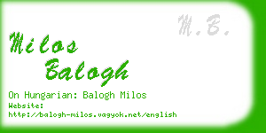 milos balogh business card